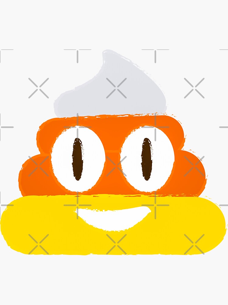 "Halloween Themed Pumpkin Candy Corn Poop Emoji " Sticker by mud1017