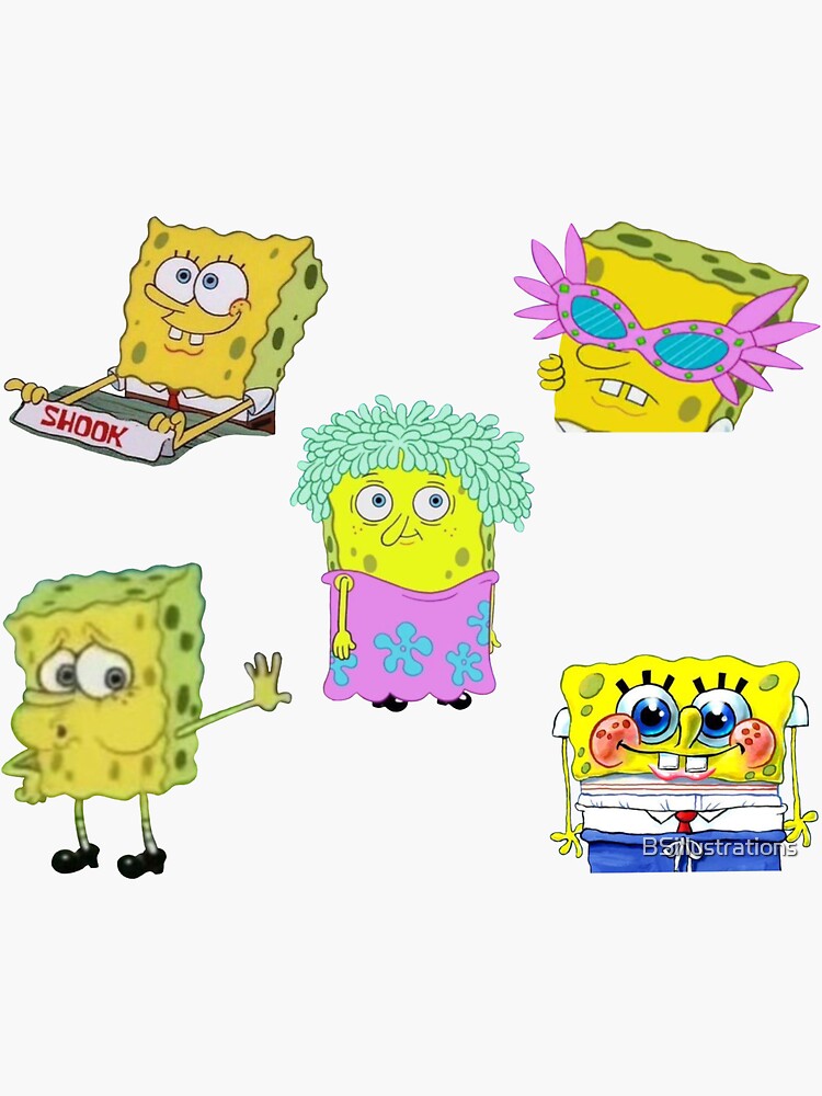  Spongebob  Meme  set 1 Sticker  by BSillustrations Redbubble