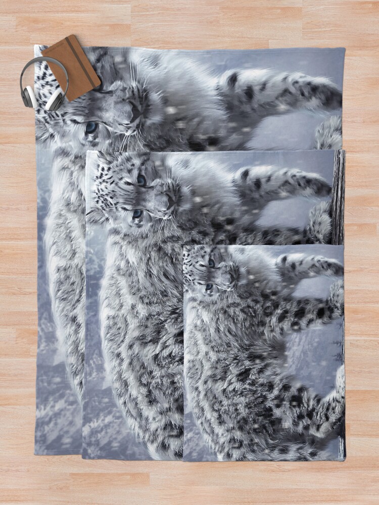 "Snow Leopard" Throw Blanket for Sale by EtherealExpress | Redbubble