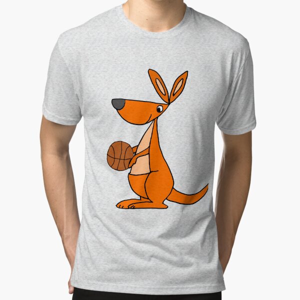 Cool Kangaroo Playing Basketball Cartoon \