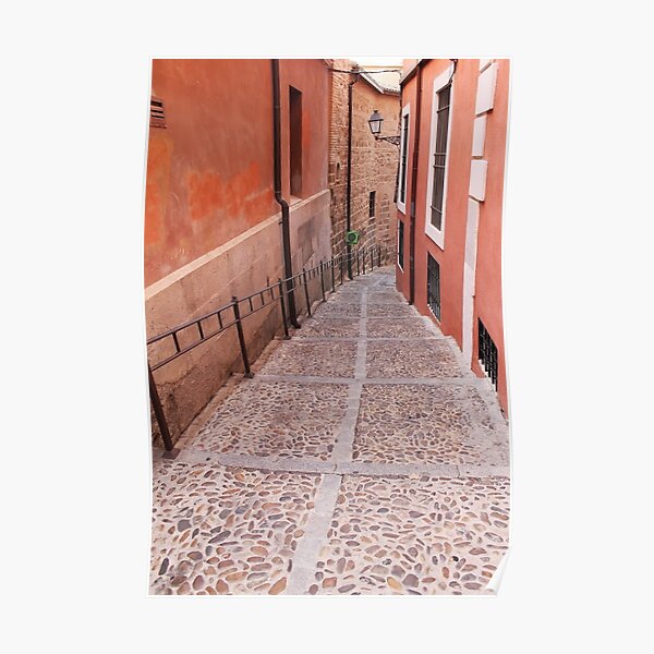 #cobblestone, #alley, #flooring, #tile, #brick, #architecture, #travel, #house Poster
