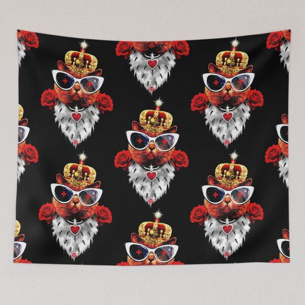 Item preview, 48 Cat King Queen Sunglasses Crown Roses designed and sold by Margarita-Art.