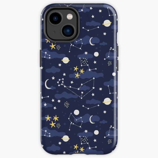 Galaxy - cosmos, moon and stars. Astronomy pattern. Cute cartoon universe design. iPhone Tough Case