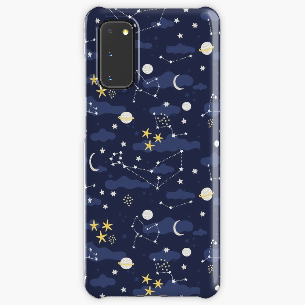 Galaxy - cosmos, moon and stars. Astronomy pattern. Cute cartoon universe design. Case & Skin for Samsung Galaxy