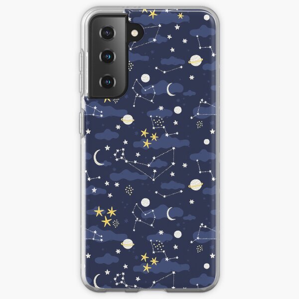 Galaxy - cosmos, moon and stars. Astronomy pattern. Cute cartoon universe design. Samsung Galaxy Soft Case