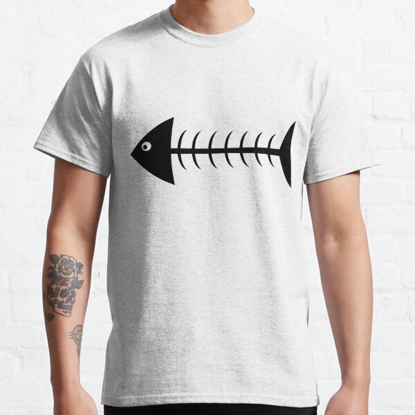 Simple And Bold Dead Fish Bones Design T-Shirt – Teezou Store