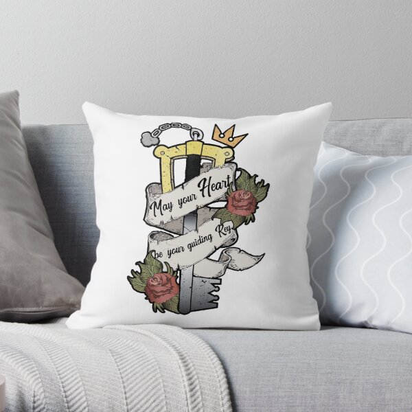 Kingdom Hearts May your heart be your guiding key Throw Pillow