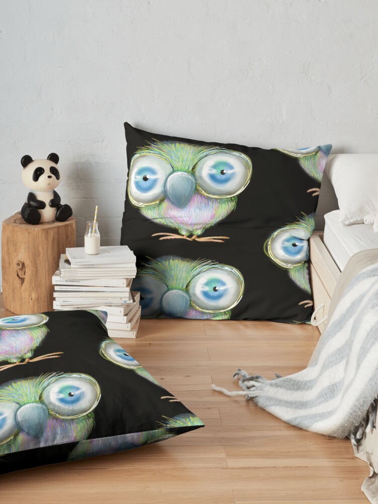 Alternate view of Burt the Big-Eyed Bird Floor Pillow