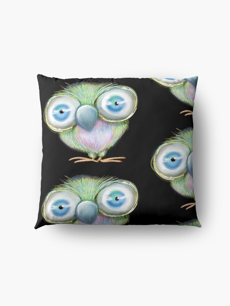 Alternate view of Burt the Big-Eyed Bird Floor Pillow