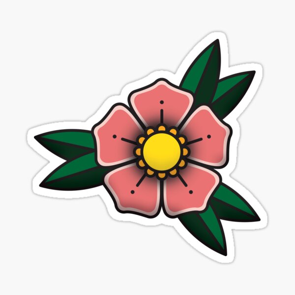 Item preview, Old School Flower Tattoo designed and sold by stmp.