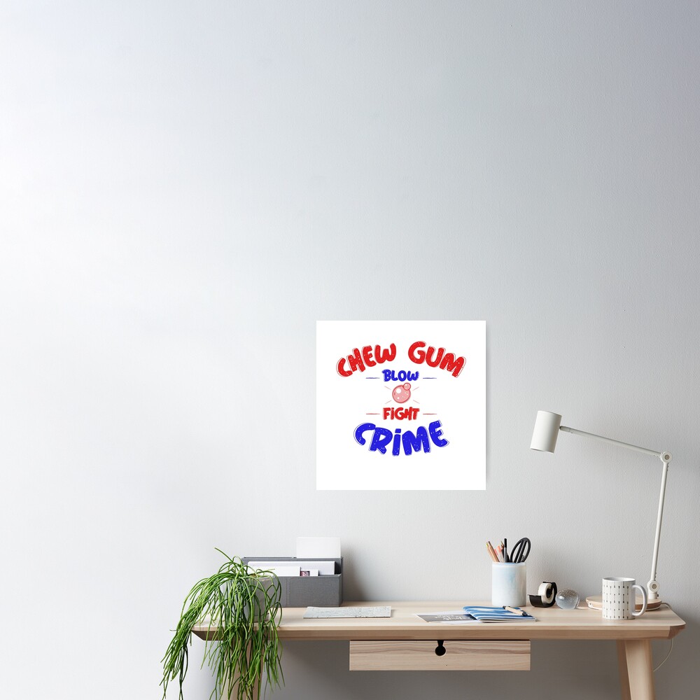 Vintage Chew Gum Blow Bubble Fight Crime Poster By Linneke Redbubble