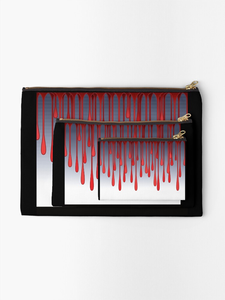 Thumbnail 2 of 4, Zipper Pouch, Pattern 035: Drips designed and sold by palmprints.