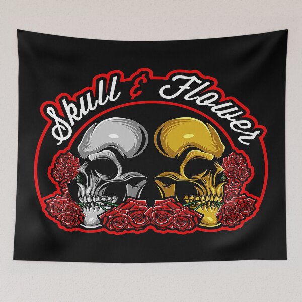 Item preview, Skull And Flowers designed and sold by leen12 Art Designs Prints.