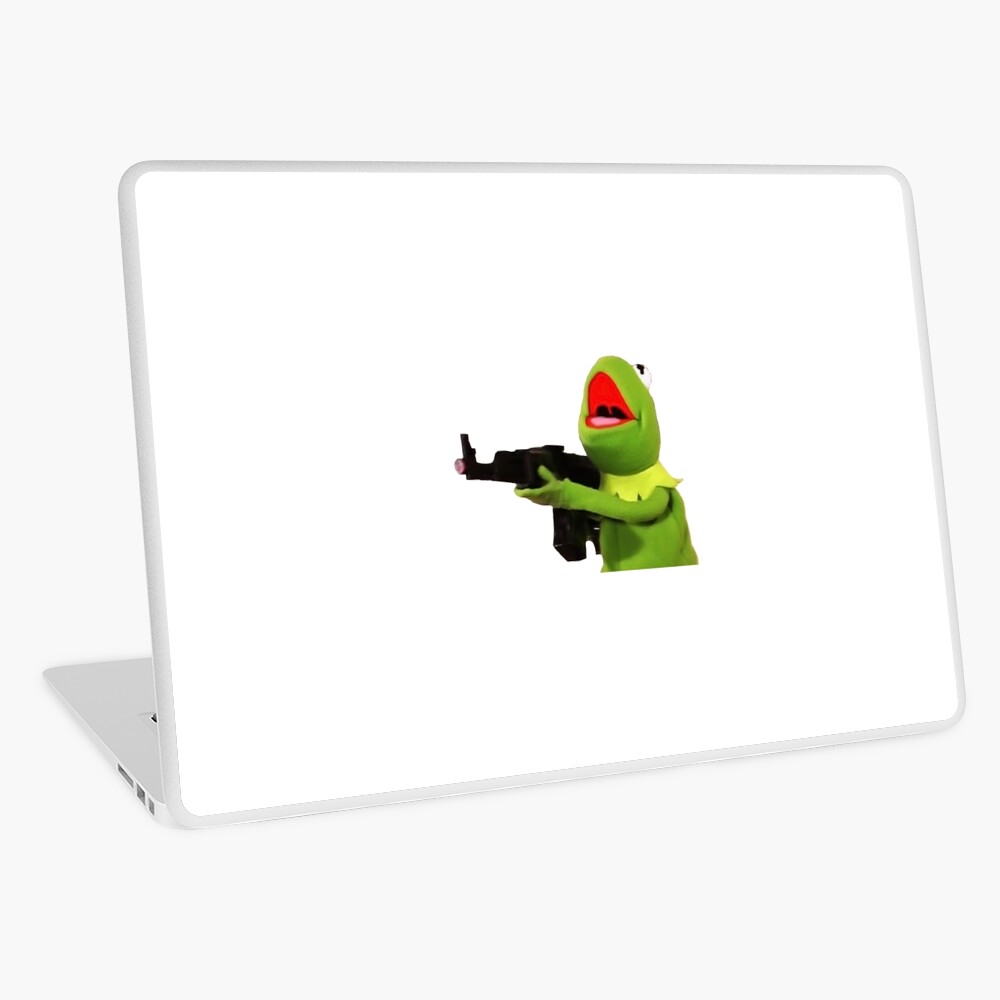 Kermit Gun Meme Laptop Skin By Patchman Redbubble - frog gun roblox