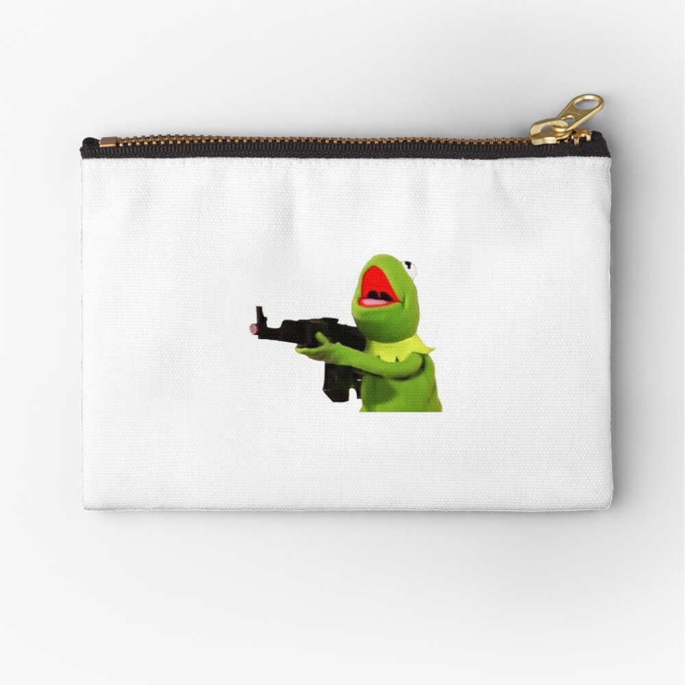 Kermit Gun Meme Zipper Pouch By Patchman Redbubble - roblox dab zipper pouch by patchman redbubble
