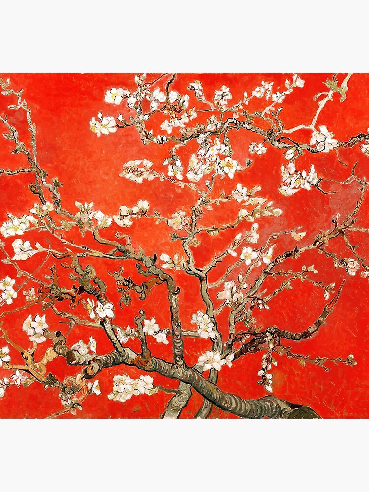 Red Almond Blossoms Van Gogh (new color edit) by DejaVuStudio