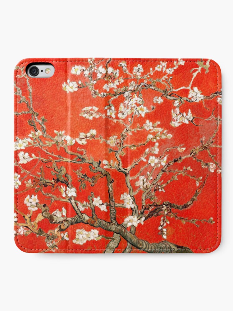 Alternate view of Red Almond Blossoms Van Gogh (new color edit) iPhone Wallet