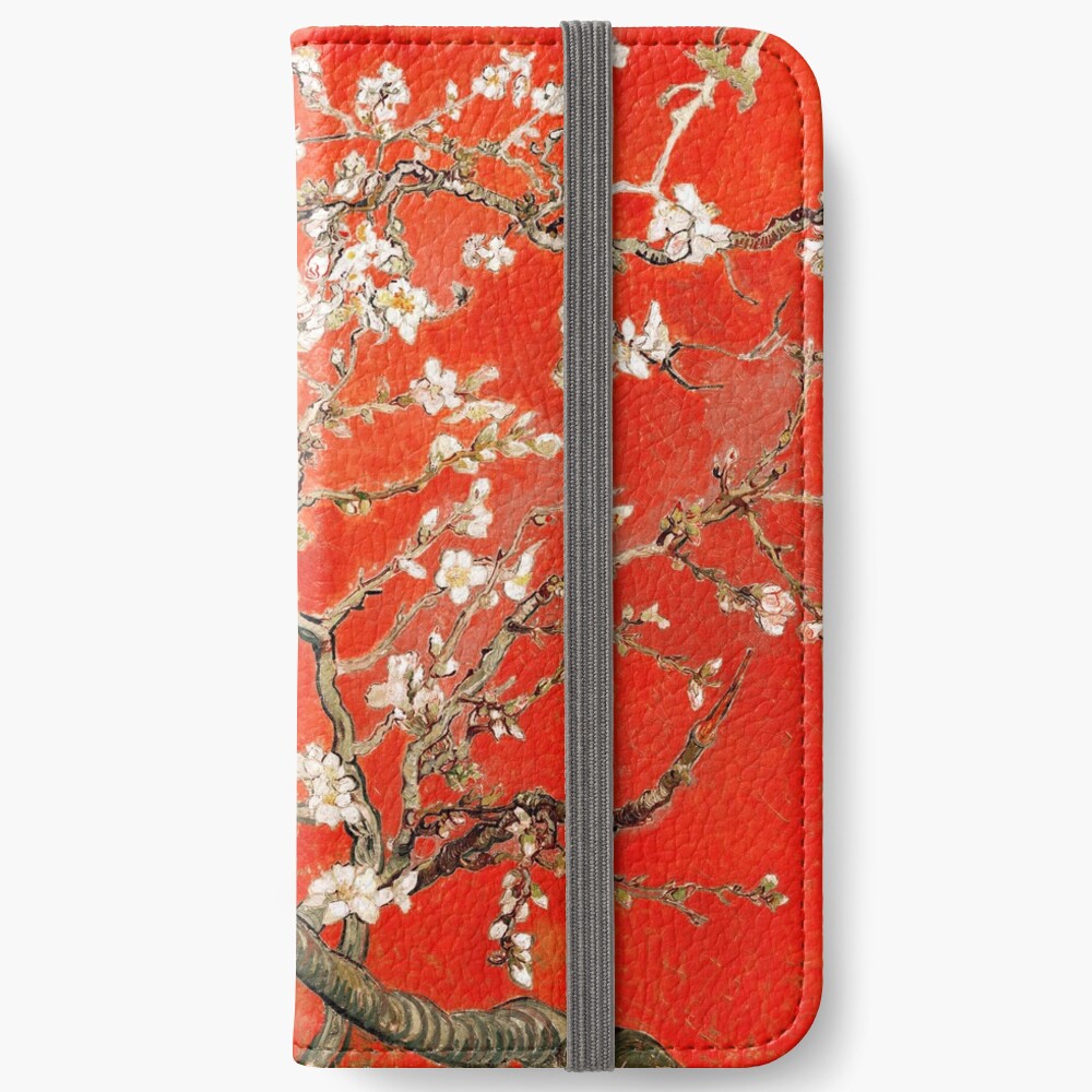 Red Almond Blossoms Van Gogh (new color edit) iPhone Wallet