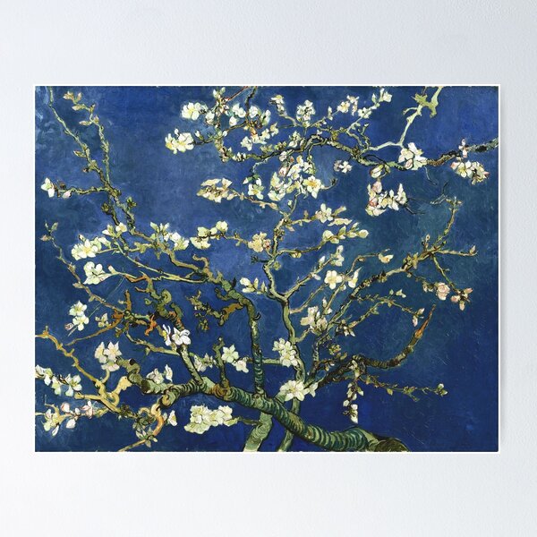 Vista previa del artículo con la obra «Almendros en flor - Vincent Van Gogh (azul oscuro)», diseñado y vendido por DejaVuStudio.