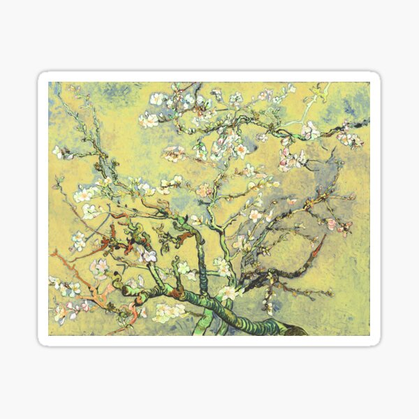 Vista previa del artículo con la obra «Almendro en flor - Vincent Van Gogh (pastel limón)», diseñado y vendido por DejaVuStudio.