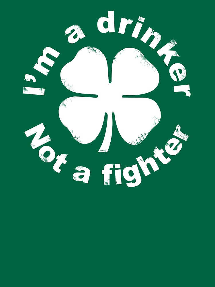 Vintage Drinker Not a Fighter Funny St. Paddy's Drinking Graphic Tee -  Solid Threads