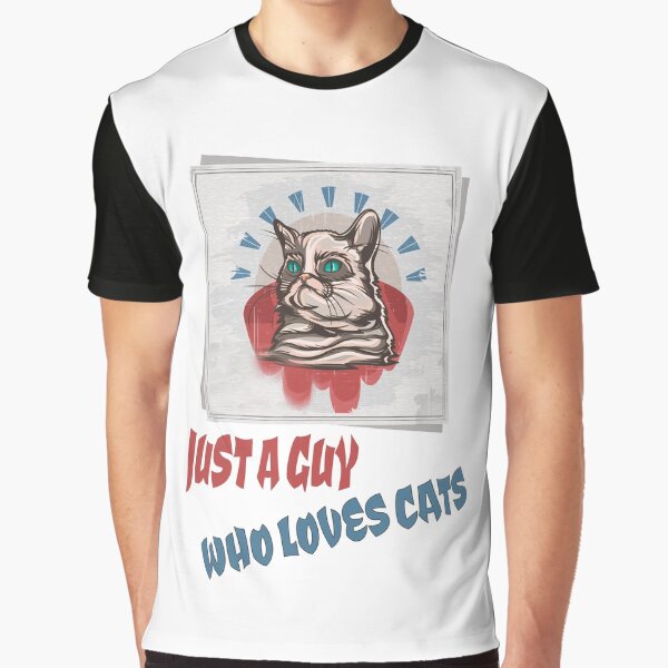Vista previa del artículo con la obra «Sólo un chico que ama a los gatos», diseñado y vendido por Burley Threads.