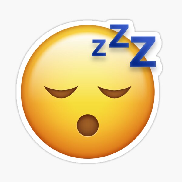 Sleeping face autocollante emoji eMoti gloss scellé graphique mur decal autocollant 