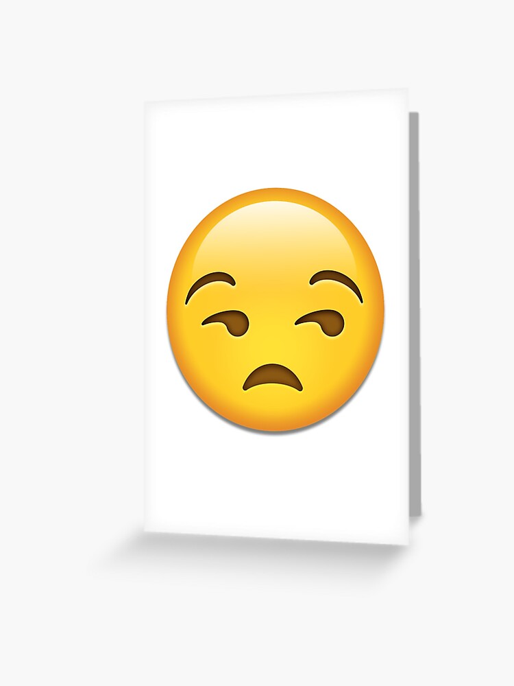 Emoji Not Amused Greeting Card By Miner5 Redbubble - unamused face white roblox