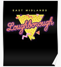 Retro 90s Pop 'Loughborough' Vintage East Midlands Poster