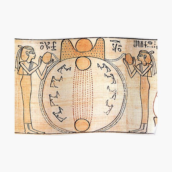 Cyclical Time in Ancient Egypt #art, #pattern, #design, #paper, #old, #illustration, #antique, #rug, #retro, #oldfashioned, #Cyclical, #Time, #Ancient, #Egypt Poster