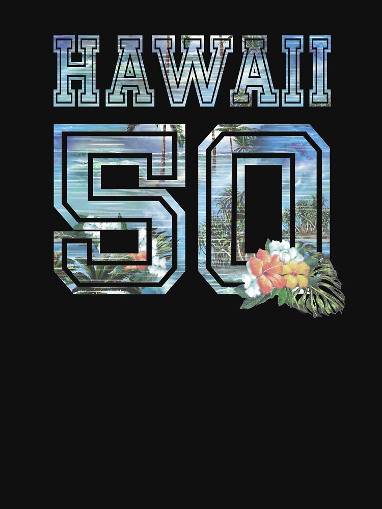 "Hawaii 50 Birthday Hawaiian Cool Tropical Hawaiian Vintage Gift