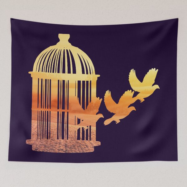 Item preview, The Birdcage (indigo) designed and sold by ChiaraBlueberry.