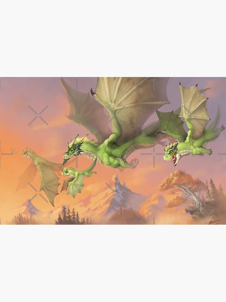 Thumbnail 2 of 2, Laptop Skin, Green Dragons designed and sold by Bcesart.