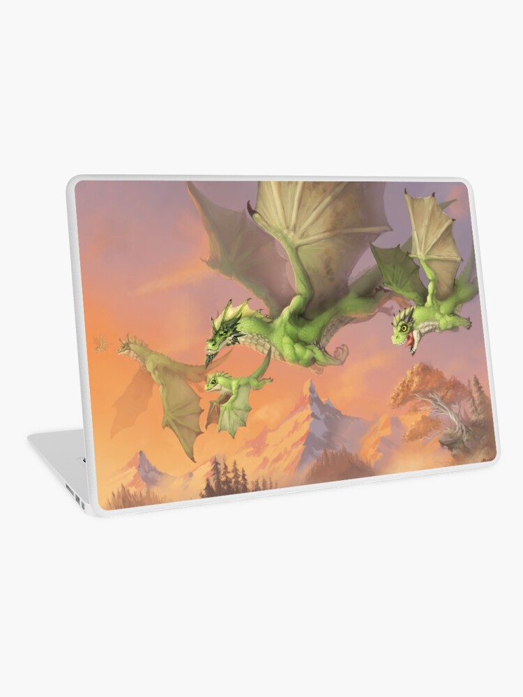 Thumbnail 1 of 2, Laptop Skin, Green Dragons designed and sold by Bcesart.