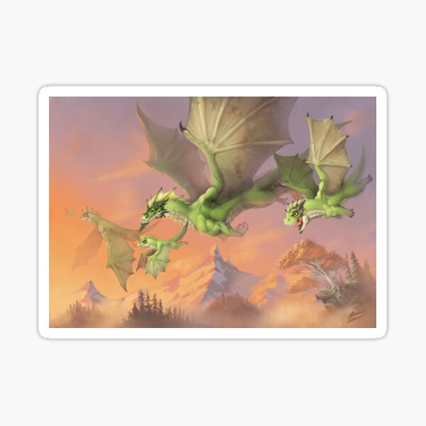 Green Dragons Sticker