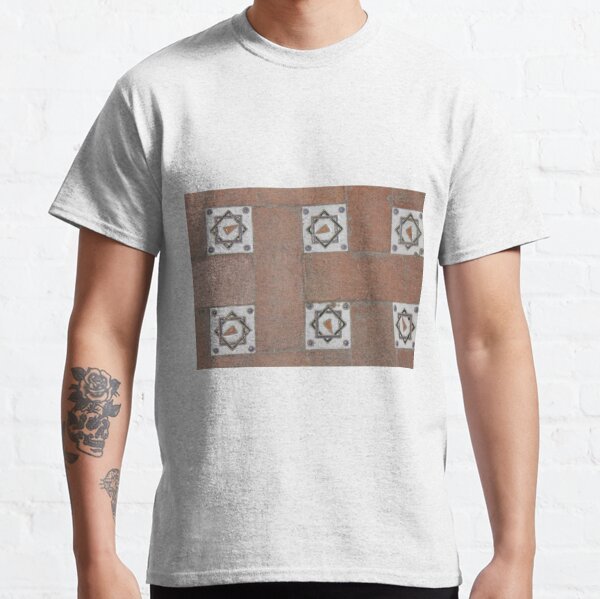 #Tile, #design, #old, #decoration, #pattern, #art, #retro, #oldfashioned, #wall Classic T-Shirt