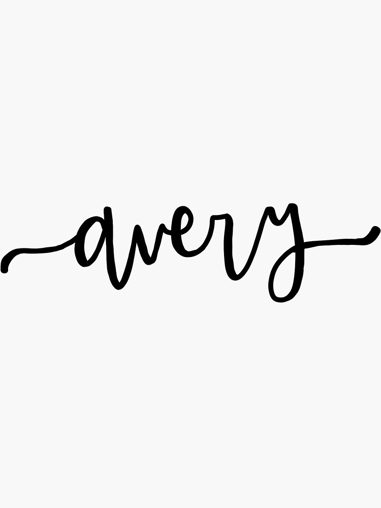 Cute Avery Script Name Sticker For Sale By Lilly Grace Redbubble 