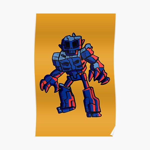 Cave Skull Blue Poster