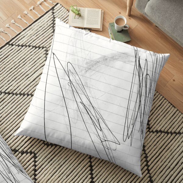 #lineart #blackandwhite #wing #chalkout wire design cable art Floor Pillow