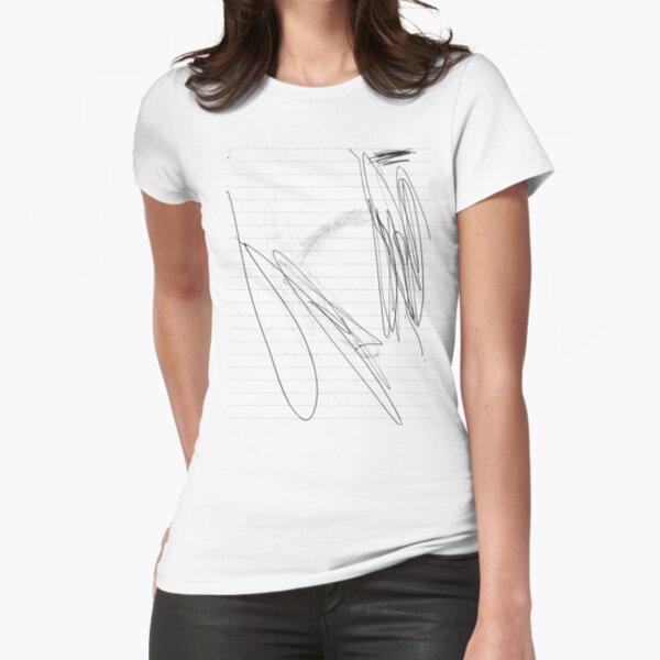 #lineart #blackandwhite #wing #chalkout wire design cable art Fitted T-Shirt