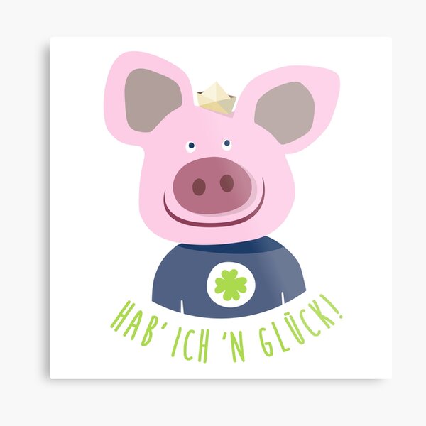 Pig luck lucky charm shamrock Metal Print