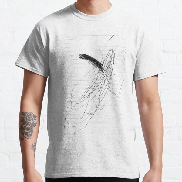 #lineart #face #blackandwhite #head sketch wing monochrome artwork Classic T-Shirt