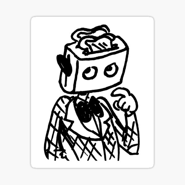 "Toaster Man" Sticker for Sale by joshcartoonguy Redbubble
