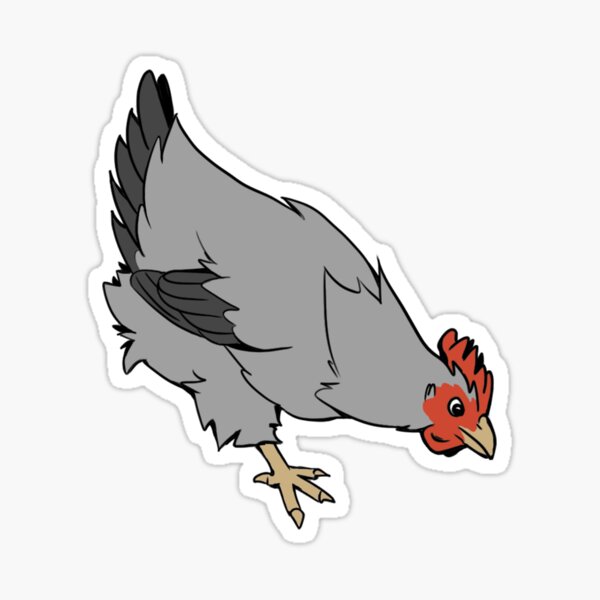 Grey Chicken Sticker Sticker