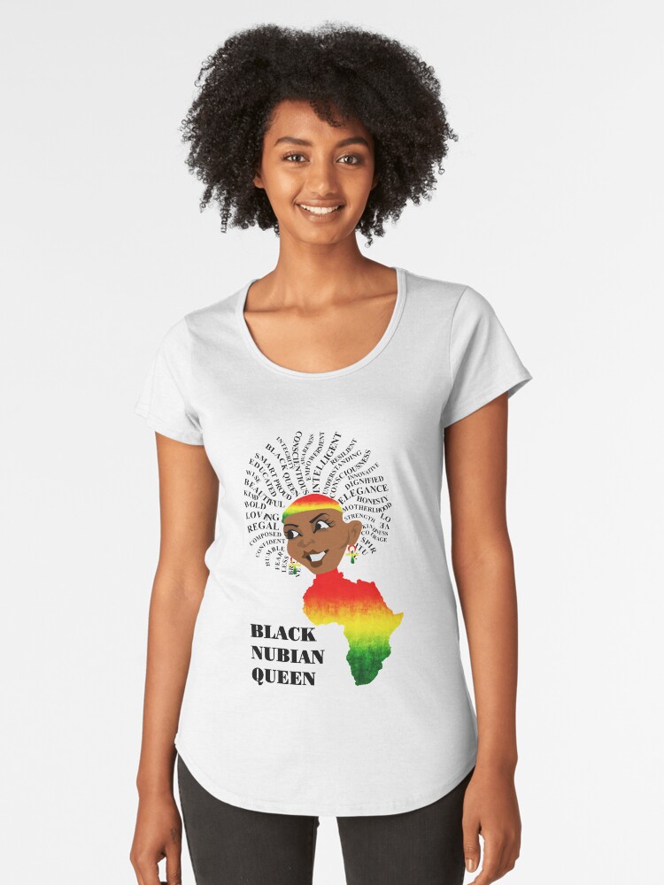 Black Nubian Queen Afro Hair Art Natural Girls T Shirt And