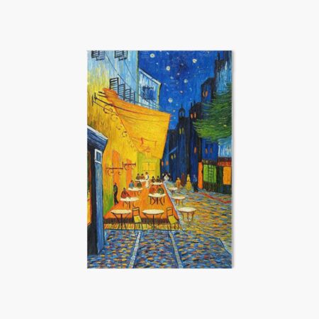 Cafe Terrace At Night Vincent Van Gogh Restored Art Board Print