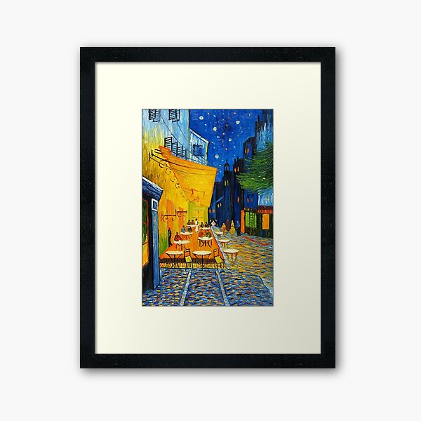 Cafe Terrace At Night Vincent Van Gogh Restored Framed Art Print