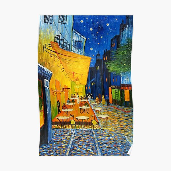 Café Terrasse La Nuit Vincent Van Gogh Restauré Poster