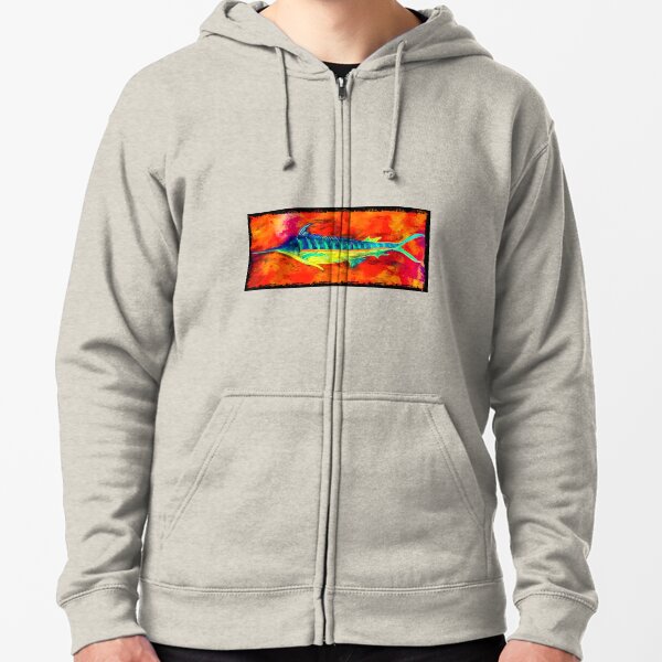 Blue Marlin - Anchored By Fin Zipped Hoodie