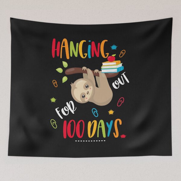 Item preview, Funny 100 Days Teacher & Student Hanging Out For 100 Days Sloth designed and sold by Sapphire Star.